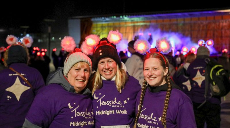 Hundreds turn out for midnight charity walk